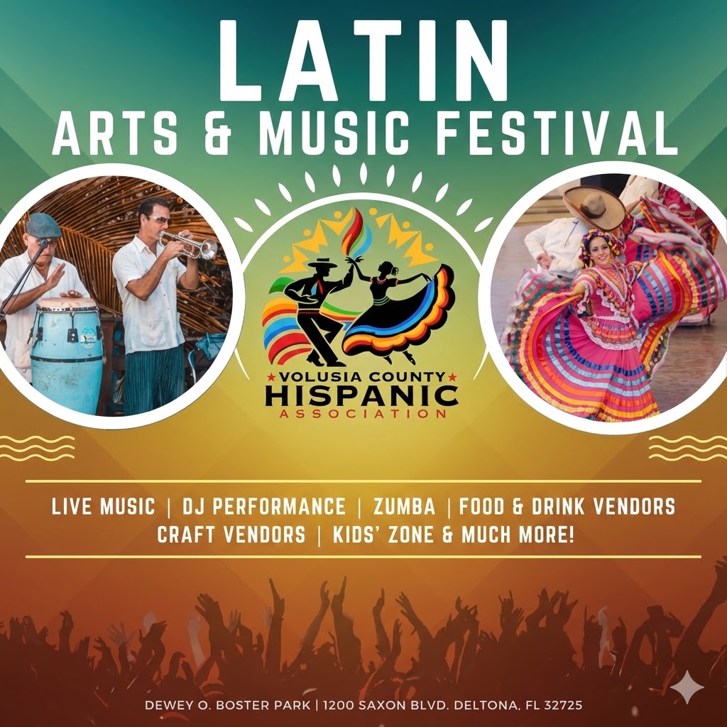 Crowd celebrating at VCHA's Latin Festival in West Volusia